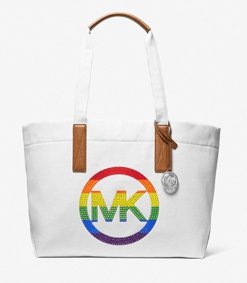 Bolso Tote Michael Kors lona blanco